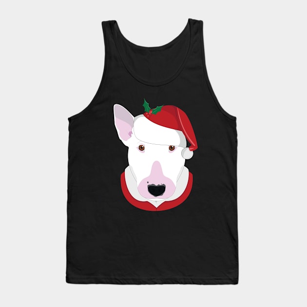 Bull Terrier Dog With Red Santa's Hat Funny Xmas Gift Tank Top by salemstore